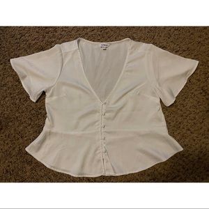 White Express Button Up Blouse | Never Worn